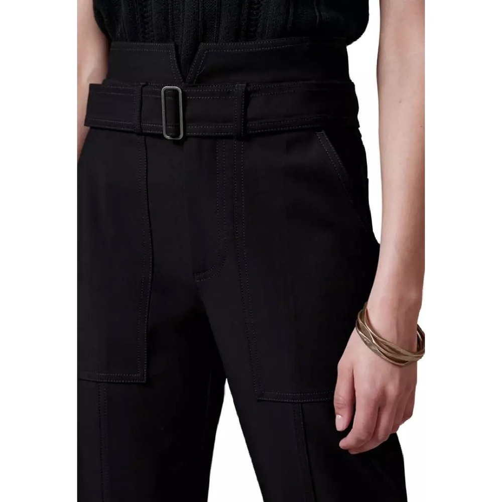 (A3) Banana Republic Black High Rise Utility Tapered Pants Notched Waist Women 4